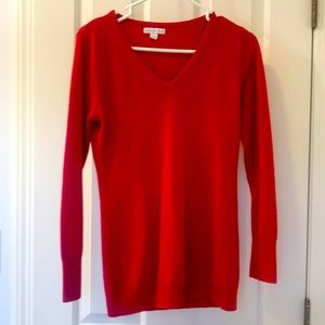 Two v-neck sweaters - one red/one grey